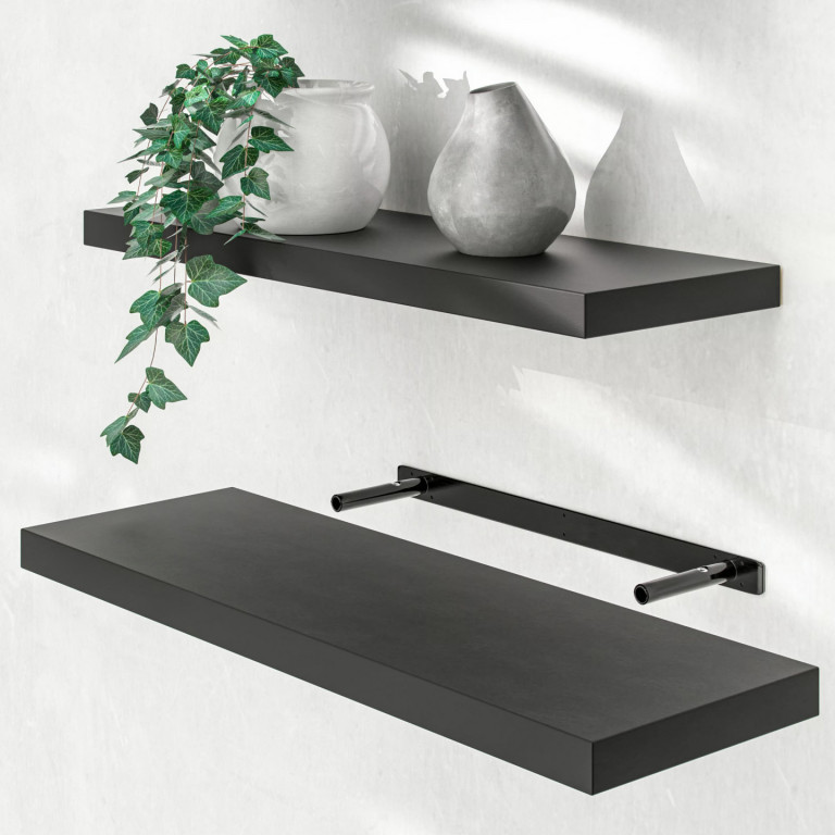 Vysoce kvalitní nástěnná police 70 cm | černá