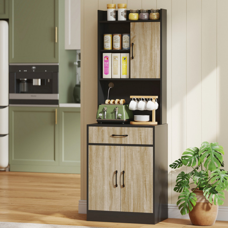 Vysoká kuchyňská skříňka | černá