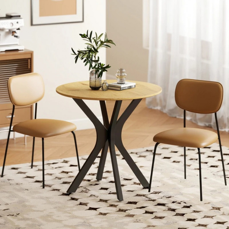 Moderní jídelní stůl pro 2 osoby, průměr 78 cm | přírodní