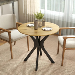 Moderní jídelní stůl pro 2 osoby, průměr 78 cm | přírodní č.3