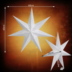 LED papírová hvězda Ø60cm | krémová č.2