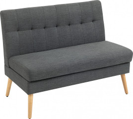 2místná pohovka se vzhledem lnu | tmavě šedá č.1