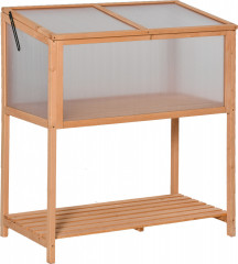 Zastřešený dřevěný vyvýšený záhon 90 x 51 x 103 cm | oranžový č.1