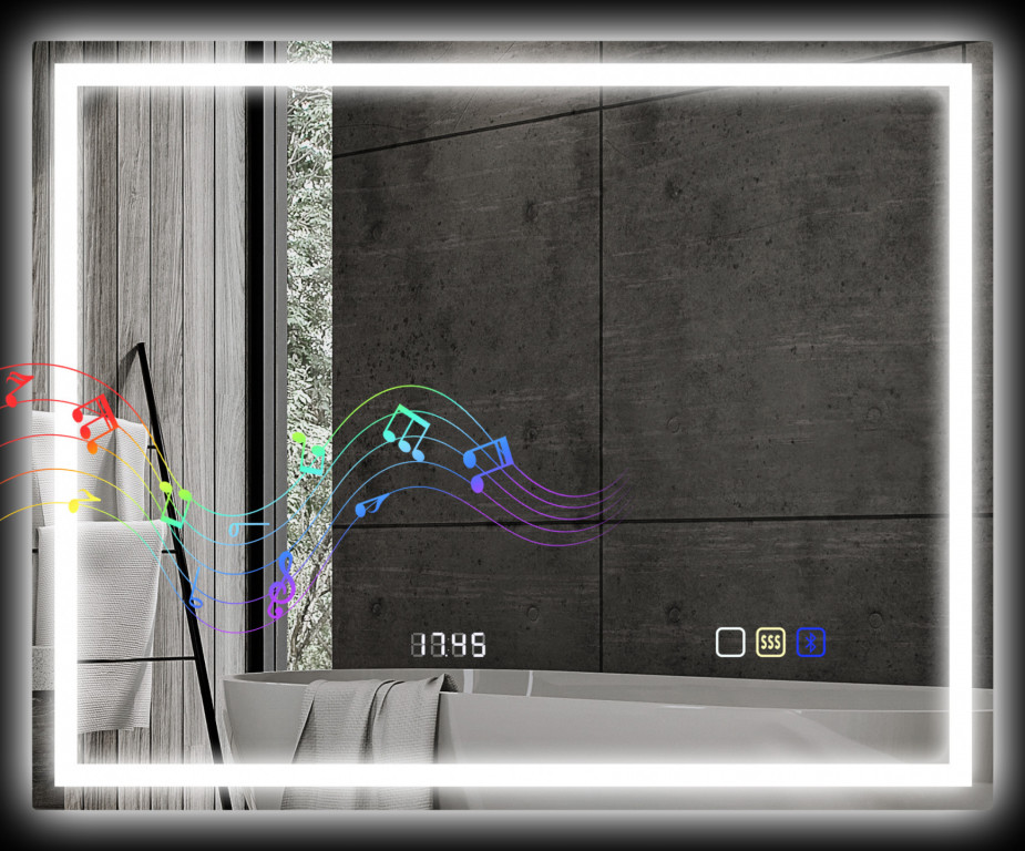 Koupelnové zrcadlo 80 x 100 cm | stříbrné