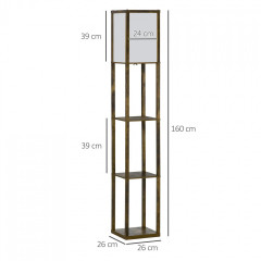 Stojací rustikální lampa s policemi | hnědá č.2