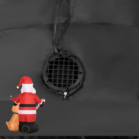 Nafukovací Santa Claus se psem a LED osvětlením | červený + hnědý č.4
