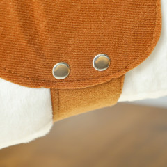 Dětský kůň se sedlem a uzdou, 85 x 28 x 60 cm | hnědý + krémově bílý č.3