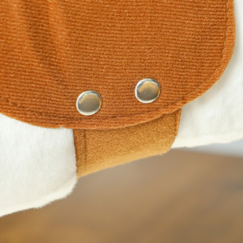 Dětský kůň se sedlem a uzdou, 85 x 28 x 60 cm | hnědý + krémově bílý č.3