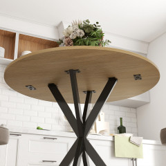 Jídelní kulatý kuchyňský stůl pro 2 osoby, průměr 80 cm | dub č.3