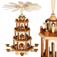 Dřevěná vánoční pyramida XL | 60x20x20cm č.3