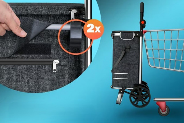 Nákupní taška na kolečkách 31x24x54cm | černá č.4