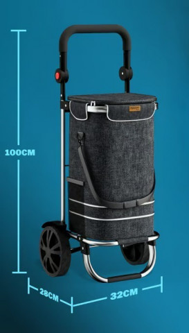 Nákupní taška na kolečkách 31x24x54cm | černá č.2