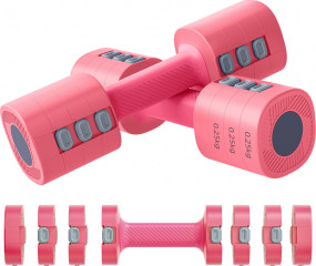 Nastavitelné činky s protiskluzovým úchopem | růžové č.1