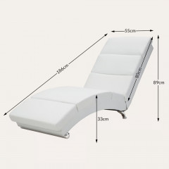 Čalouněné relaxační lehátko s masážní a vyhřívací funkcí London | Bílé č.3