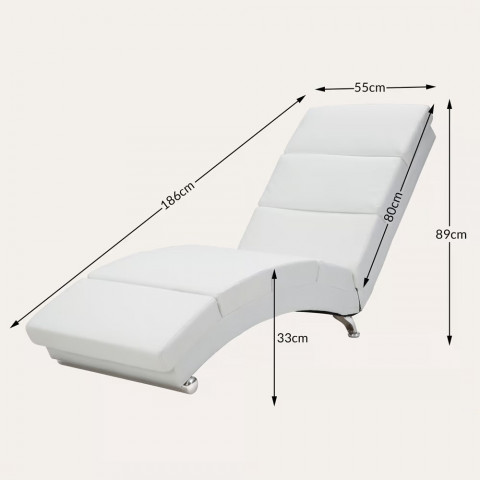 Čalouněné relaxační lehátko s masážní a vyhřívací funkcí London | Bílé č.3