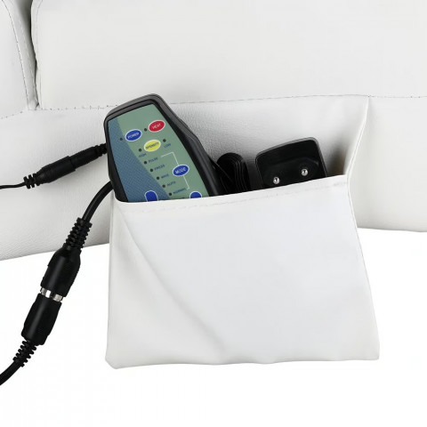 Čalouněné relaxační lehátko s masážní a vyhřívací funkcí London | Bílé č.6