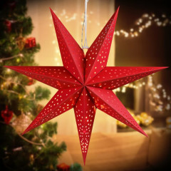 LED papírová hvězda Ø60cm | červená č.3