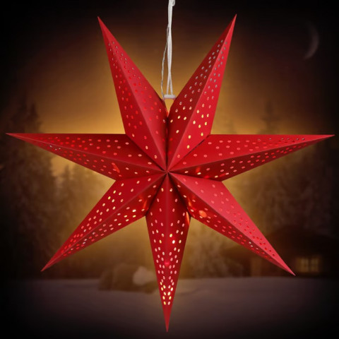 LED papírová hvězda Ø60cm | červená č.6