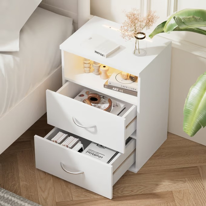 Noční stolek Jamie 55x40x28cm | bílý