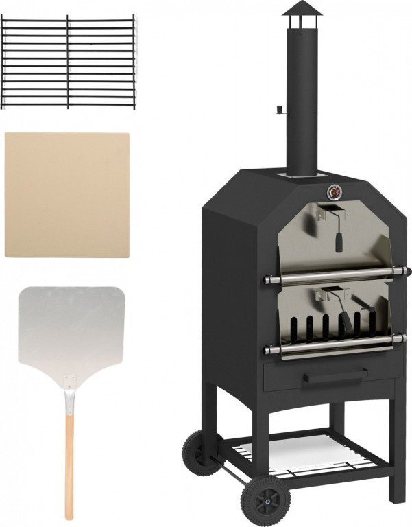 Pec na pizzu 2 v 1 | černá