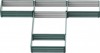 Ocelový vyvýšený zahradní záhon 245 x 242 x 31 cm | zelený č.1