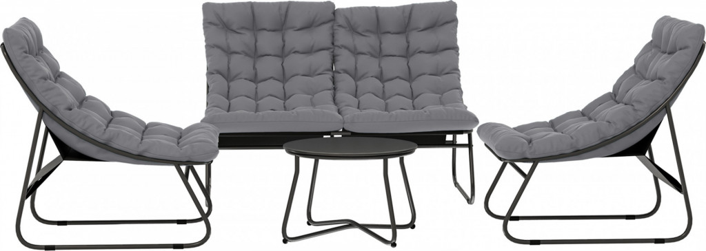 Ocelový zahradní nábytek pro 4 osoby | šedý