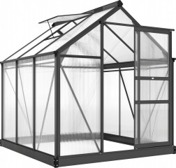 Polykarbonátový skleník 190 x 192 x 201 cm | šedý č.1