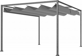 Pergola s ocelovou střechou 4 x 3 m | tmavě šedá č.1