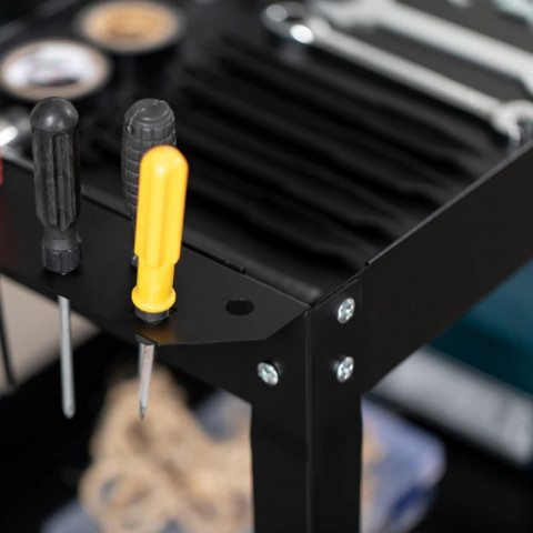 Ocelový dílenský vozík se 3 policemi, 83 x 35,3 x 76 cm | černý č.4