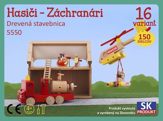 Moy Toy Dřevěná stavebnice Hasiči záchranáři Moy Toy