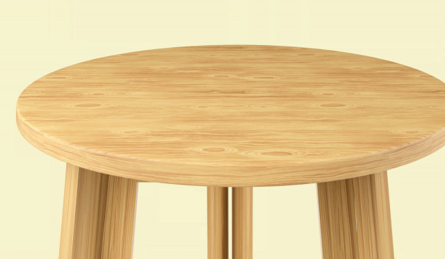 Skládací barový stůl z masivního dřeva Ø80cm č.4