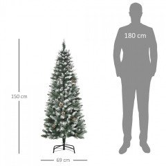 Umělý vánoční stromek 150 cm | zelený + bílý č.2