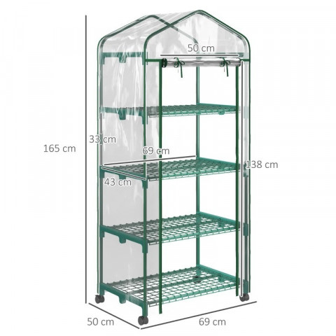 Fóliový skleník s rolí 69 x 50 x 165 cm| zelený č.5