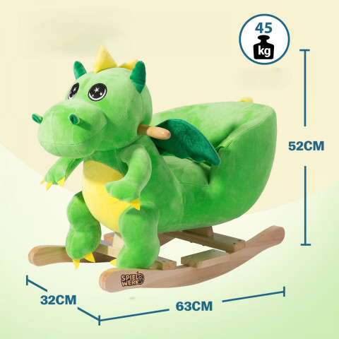 Houpací zvířátko Dino Green s bezpečnostním pásem č.2