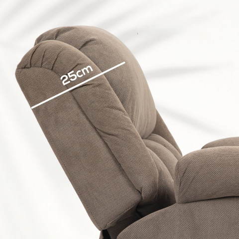 Elektrické polohovací křeslo s masážní a vyhřívací funkcí | světle hnědé č.4