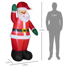 Nafukovací vánoční dekorace, Santa Claus 184 cm | vícebarevná č.2