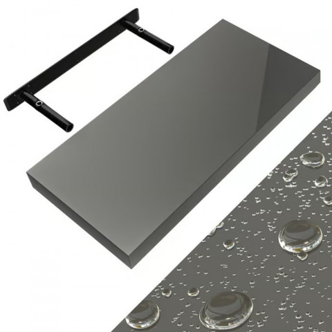 Nástěnná police 50 cm včetně držáku | šedá č.5