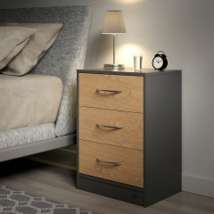 Noční stolek Eloise sada 2 ks 54x39x28cm | dřevo/šedý č.1