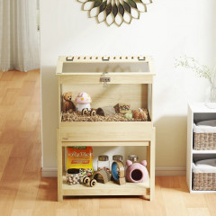 Dvoupatrová klec pro hlodavce 83,2x50x103 cm | přírodní č.1