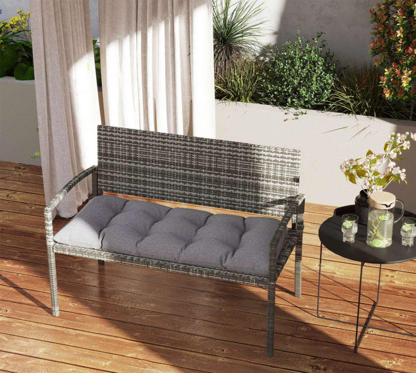 Polštář na lavici 105x46x12,5 cm | šedý