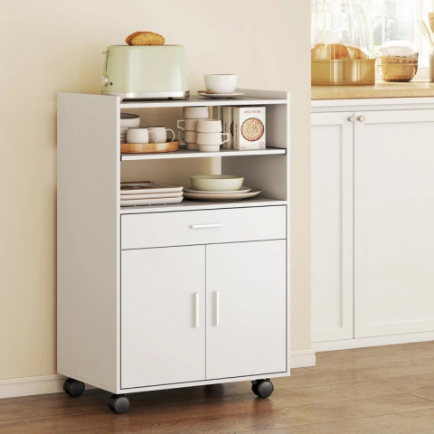 Pojízdná skříňka do kuchyně | bílá č.2