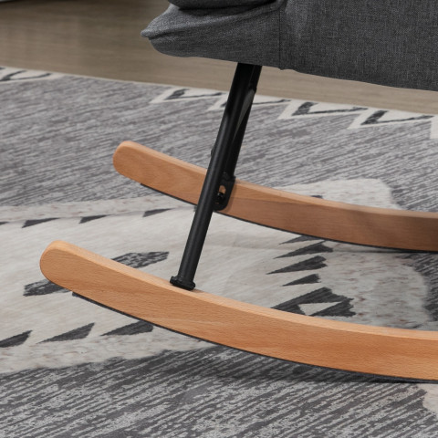 Relaxační houpací křeslo s podnožkou | šedé č.4