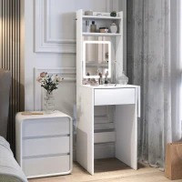 Toaletní stolek s LED osvětlením, 3 barvy světla | bílý č.1