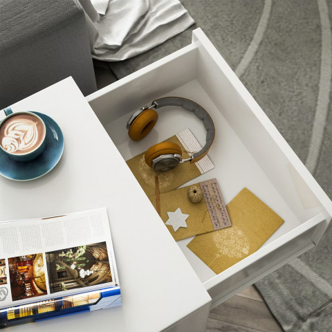 Noční stolek Eloise 54x39x28cm LED | bílý č.7