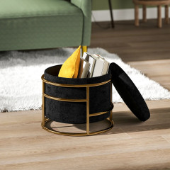 Taburet s úložným prostorem 42 x 42 x 39 cm | černý č.2