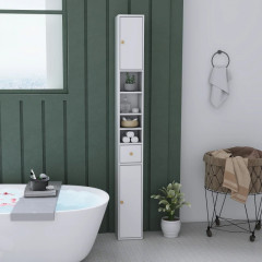 Vysoká koupelnová skříňka, 20 x 20 x 178 cm | bílá č.1