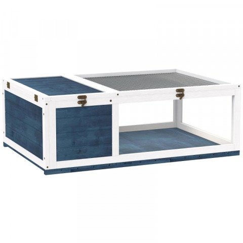 Dřevěné želvárium s odklápěcí střechou | modré č.5