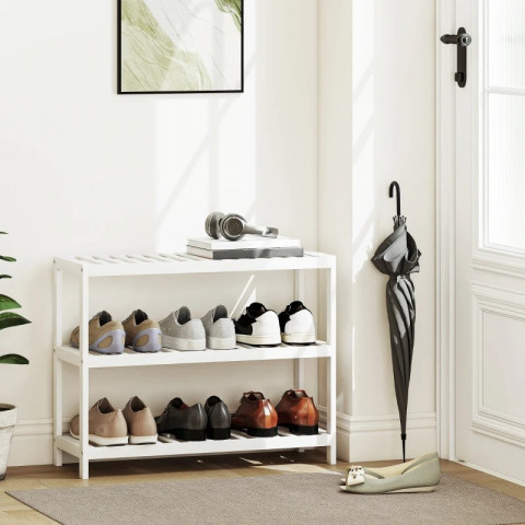 Bambusový botník se 3 úrovněmi | bílý č.5