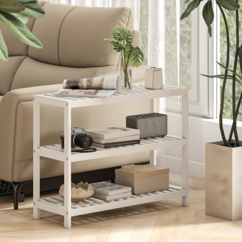 Bambusový botník se 3 úrovněmi | bílý č.6