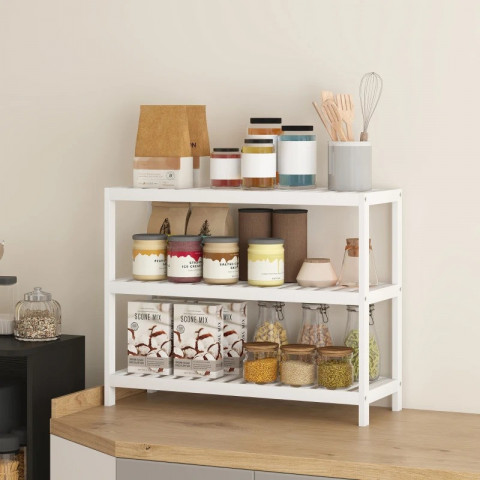 Bambusový botník se 3 úrovněmi | bílý č.7